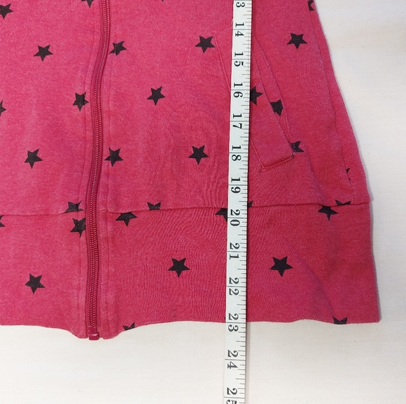 Bench Pink Lightweight Zippered Hoodie with Black Stars, Small - Picture 11 of 12